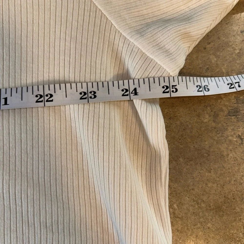 Vintage Polo Ralph Lauren shirt - cream ribbed short sleeve fitted tee